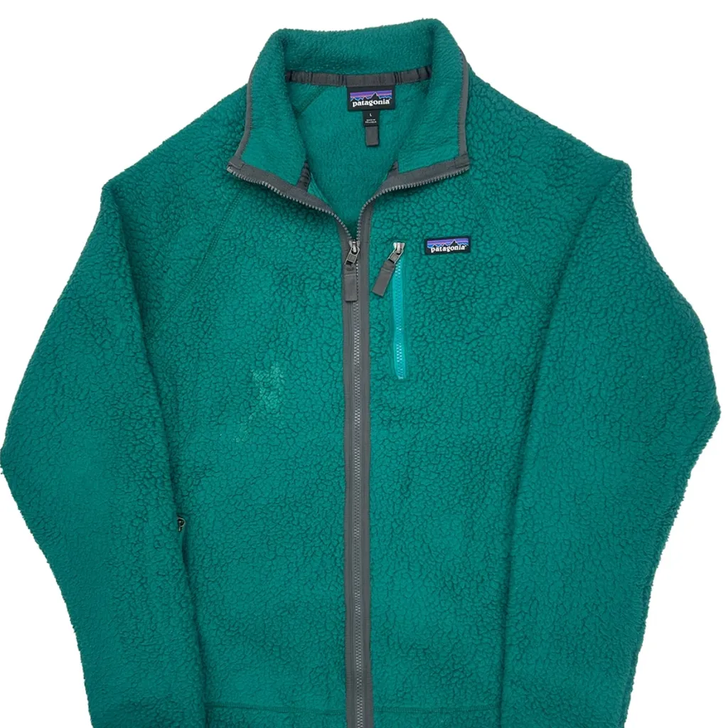 Patagonia Fleece Jacket - Large Green Polyester - Image 5