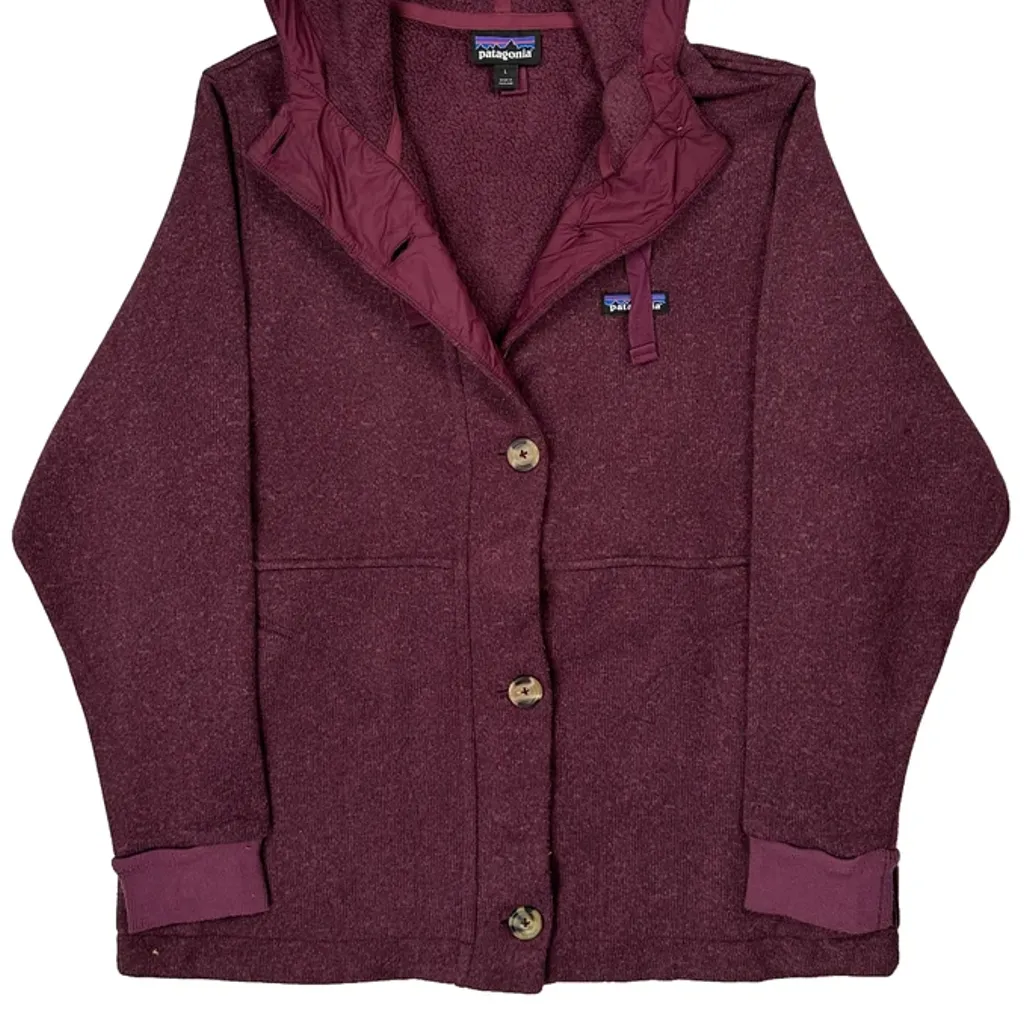 Patagonia Fleece Jacket - Large Burgundy Polyester - Image 5