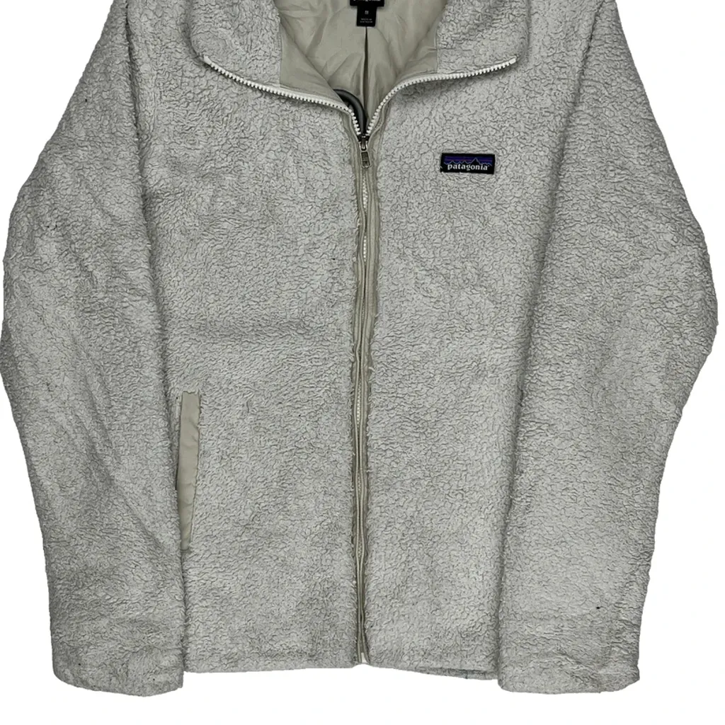 Patagonia Fleece Jacket - Medium White Polyester - Image 4