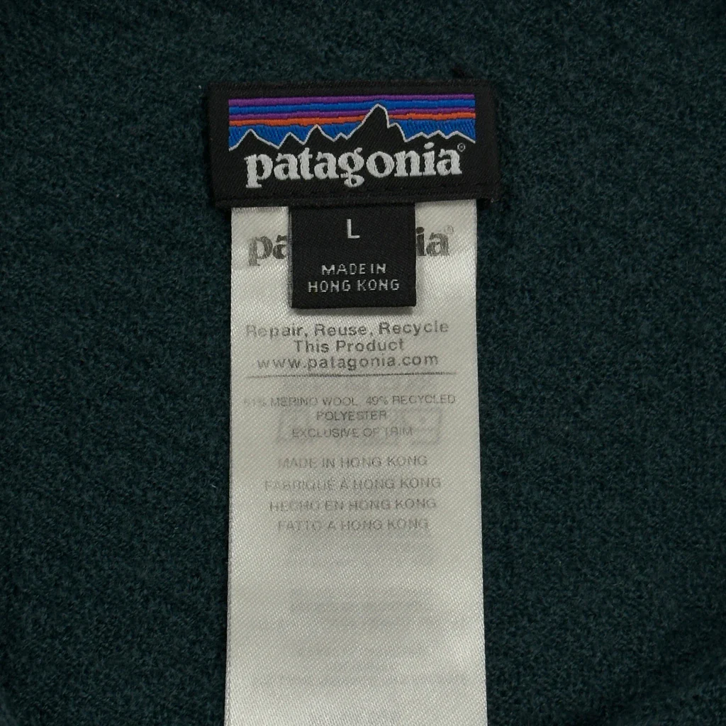 Patagonia Sweatshirt Fleece - Large Green Merino Wool Blend - Image 3