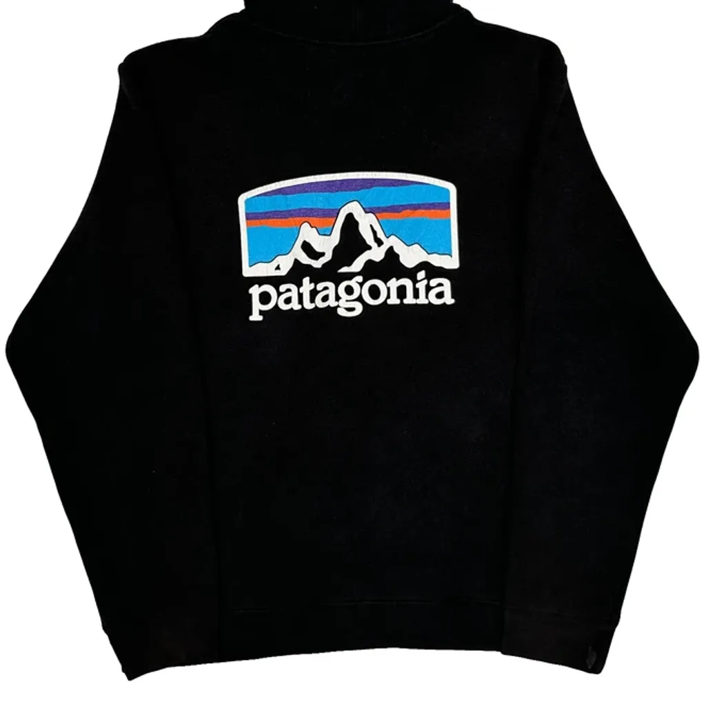 Patagonia Hoodie - Medium Black Cotton Blend - Image 6