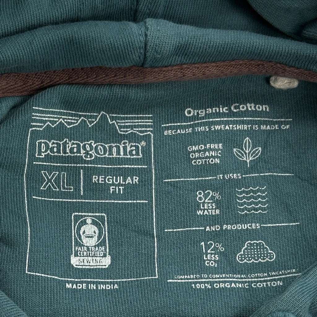 Patagonia Hoodie - XL Green Cotton - Image 3