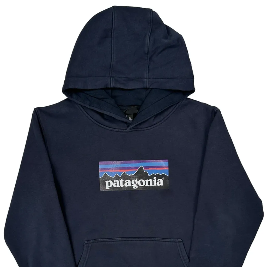 Patagonia Hoodie - Small Navy Cotton - Image 5