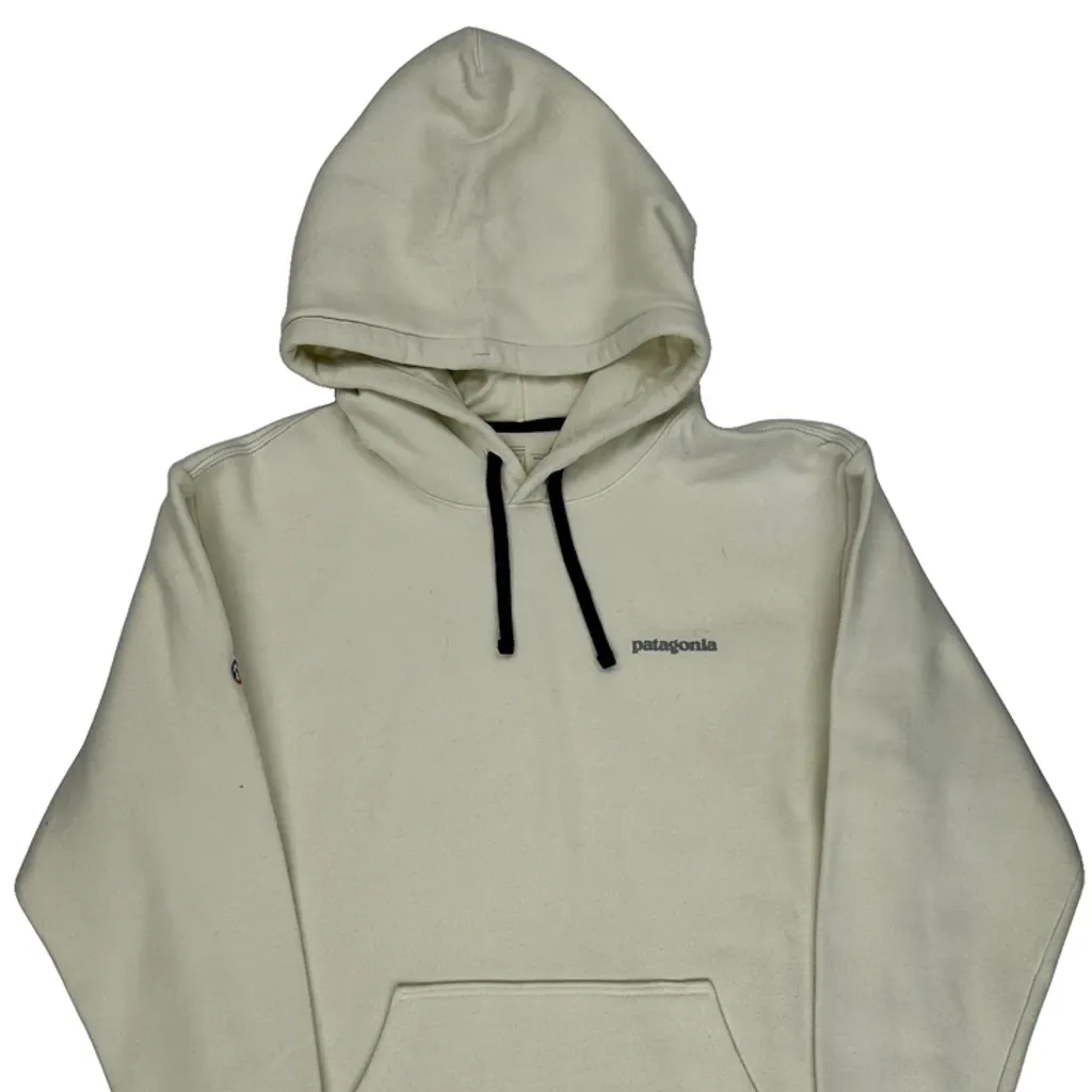 Patagonia Hoodie - XL Cream Cotton Blend - Image 4