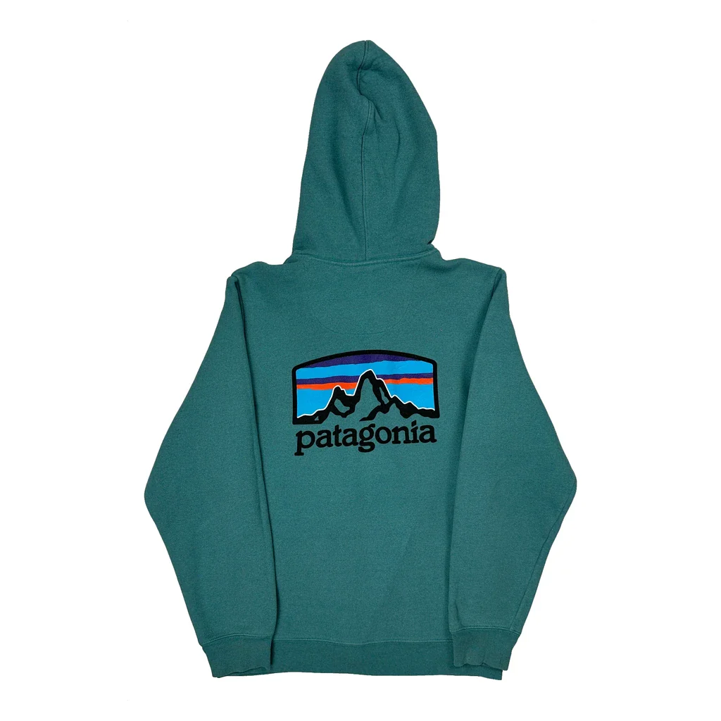 Patagonia Hoodie - XS Green Cotton - Image 2