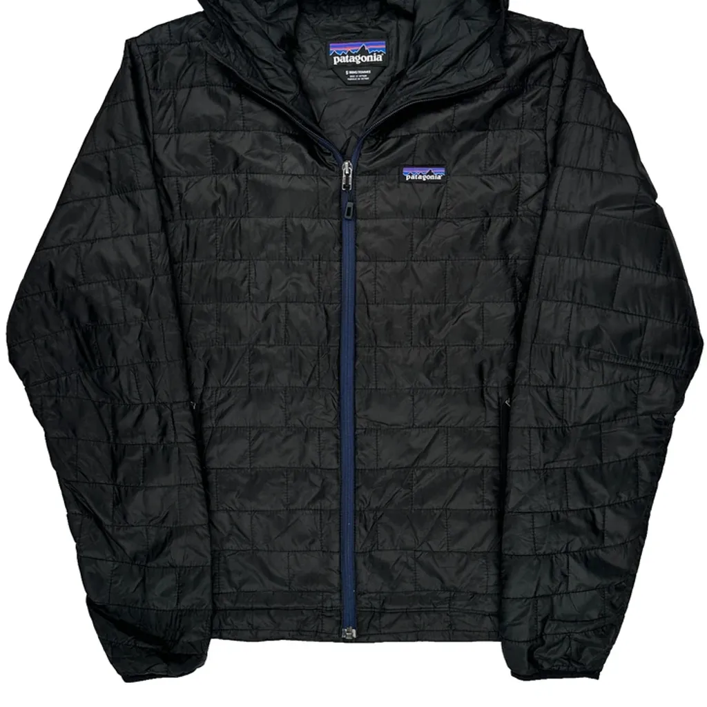 Patagonia Light Puffer Jacket - Small Black Nylon - Image 4