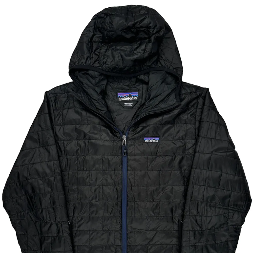 Patagonia Light Puffer Jacket - Small Black Nylon - Image 5