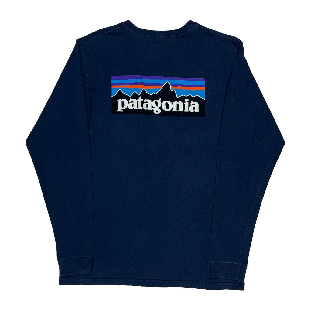 Patagonia Long Sleeve T-Shirt - Large Blue Cotton - Image 2