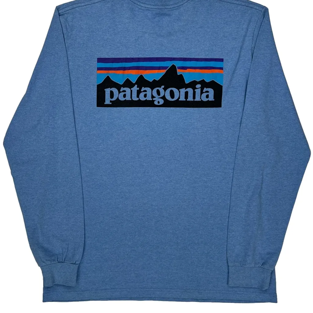 Patagonia Long Sleeve T-Shirt - Medium Blue Cotton Blend - Image 7