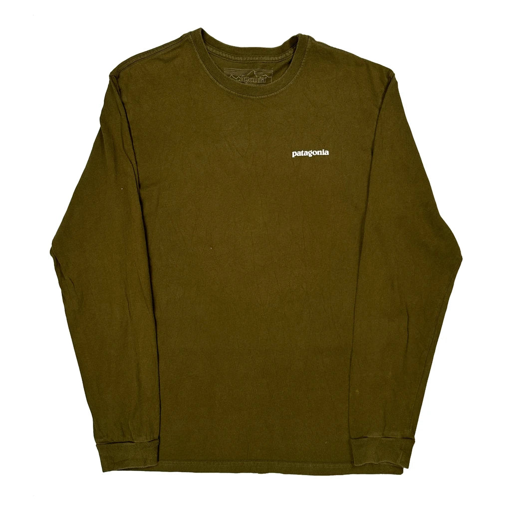 Patagonia Long Sleeve T-Shirt - Medium Green Cotton