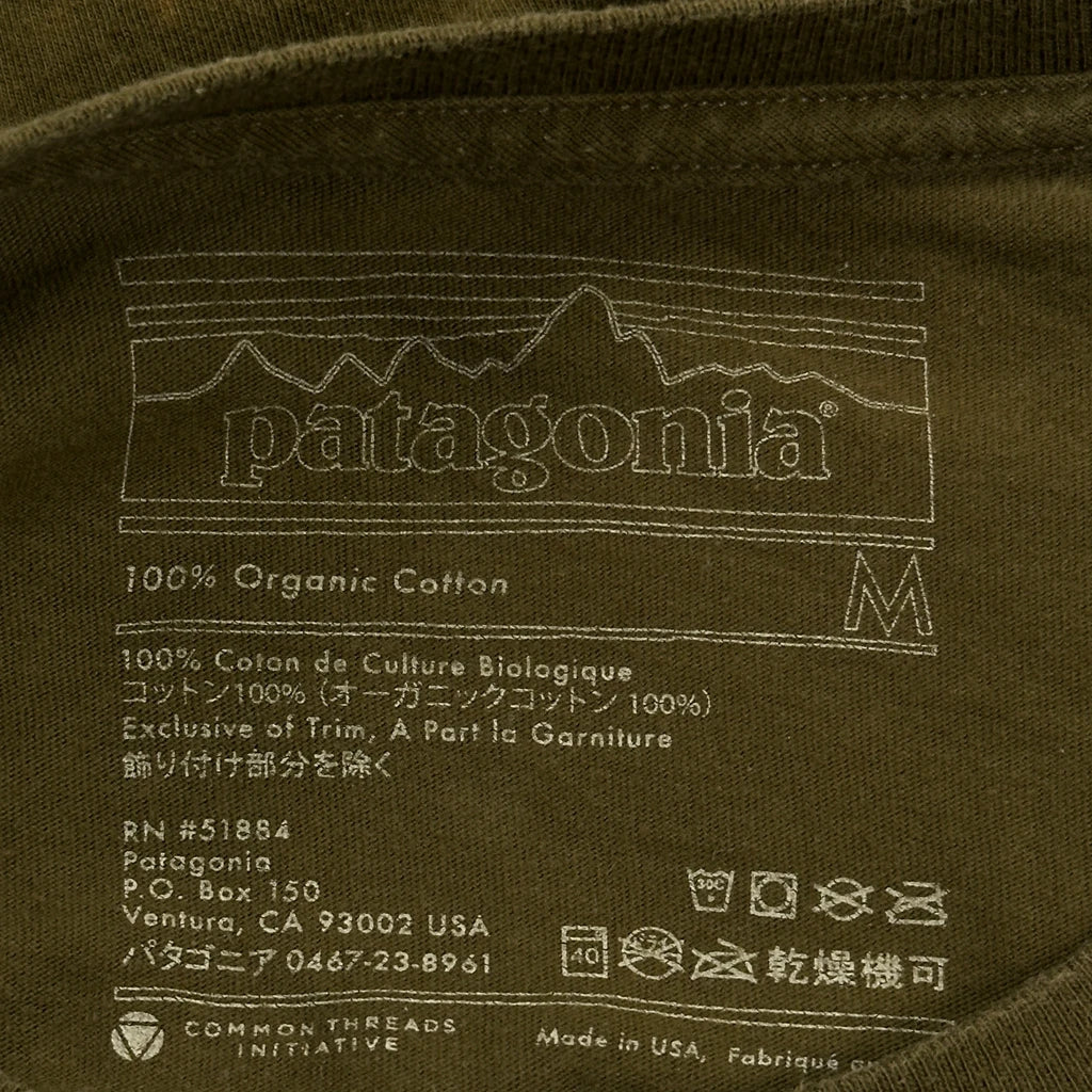 Patagonia Long Sleeve T-Shirt - Medium Green Cotton - Image 3