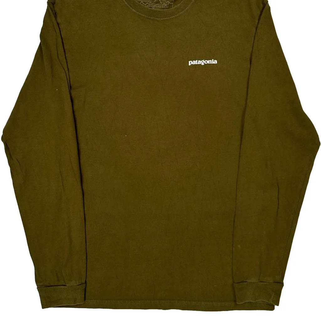 Patagonia Long Sleeve T-Shirt - Medium Green Cotton - Image 5