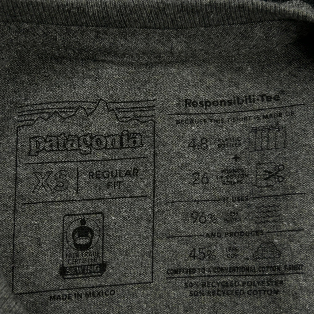 Patagonia Graphic Long Sleeve T-Shirt - XS Grey Cotton - Image 3