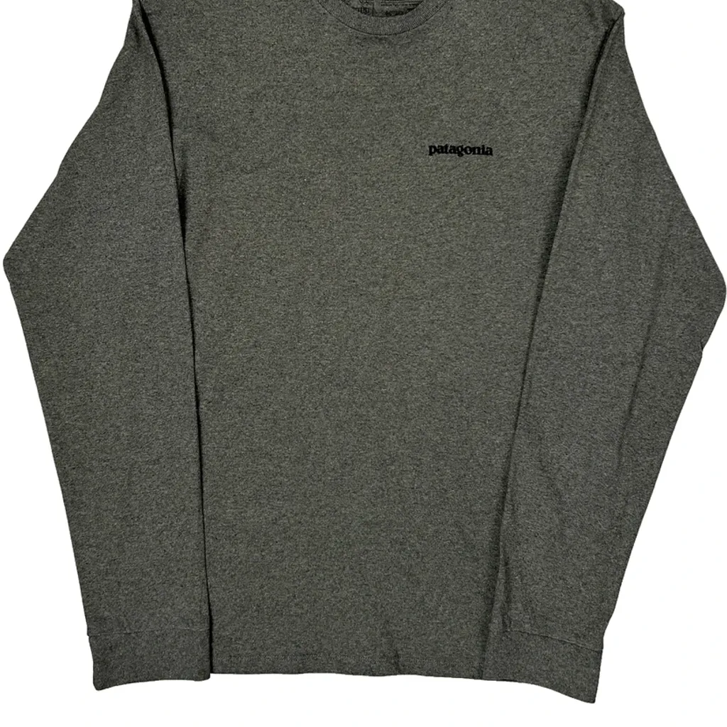 Patagonia Graphic Long Sleeve T-Shirt - XS Grey Cotton - Image 5