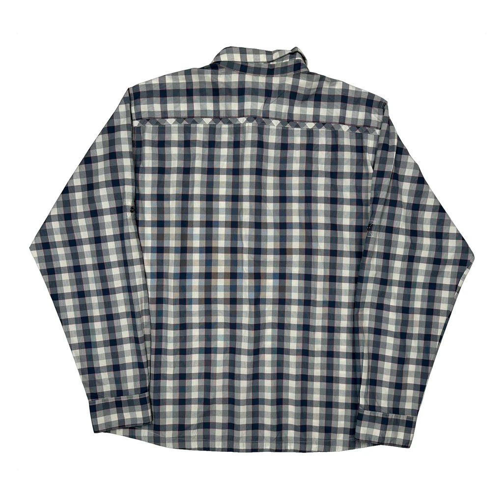 Patagonia Checked Patterned Shirt - Large Blue Polyester - Image 2