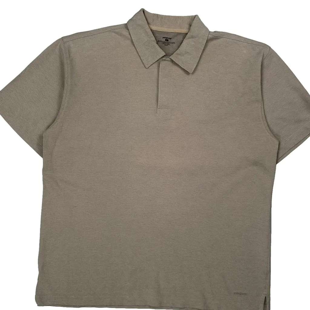 Patagonia Polo Shirt - Large Beige Cotton Blend - Image 4