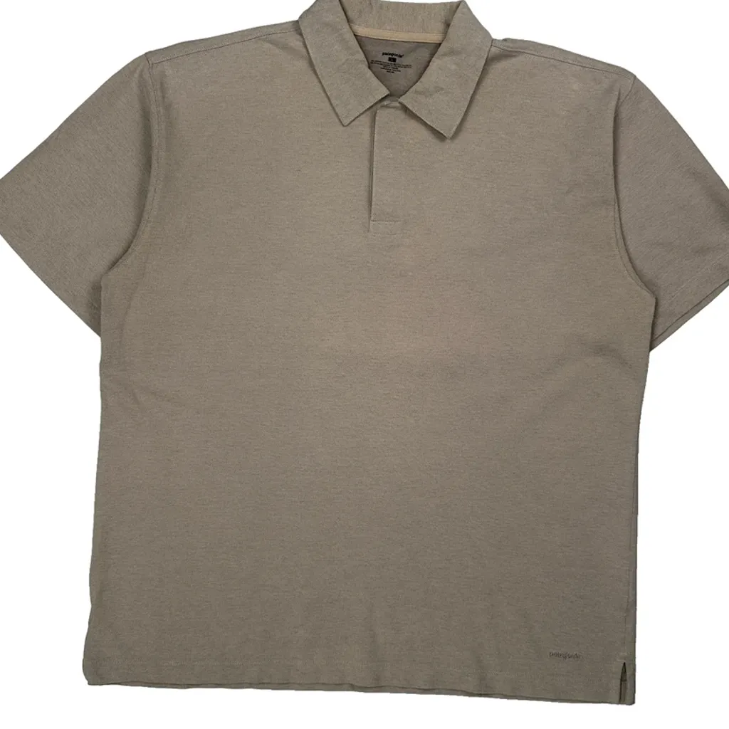 Patagonia Polo Shirt - Large Beige Cotton Blend - Image 5