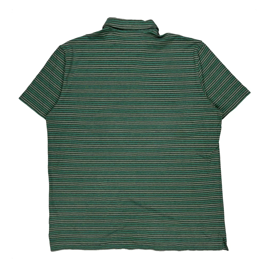 Patagonia Striped Polo Shirt - 2XL Green Cotton - Image 2