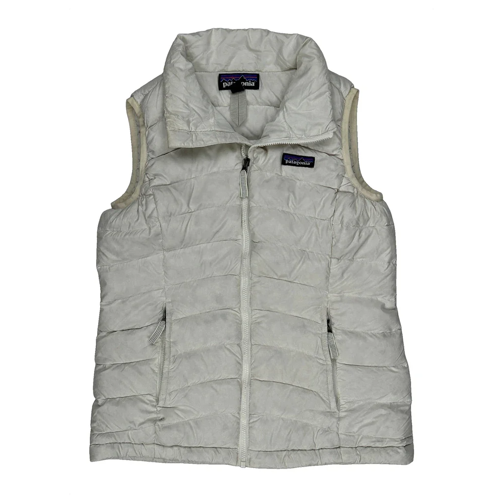 Patagonia Gilet Puffer - Medium White Polyester