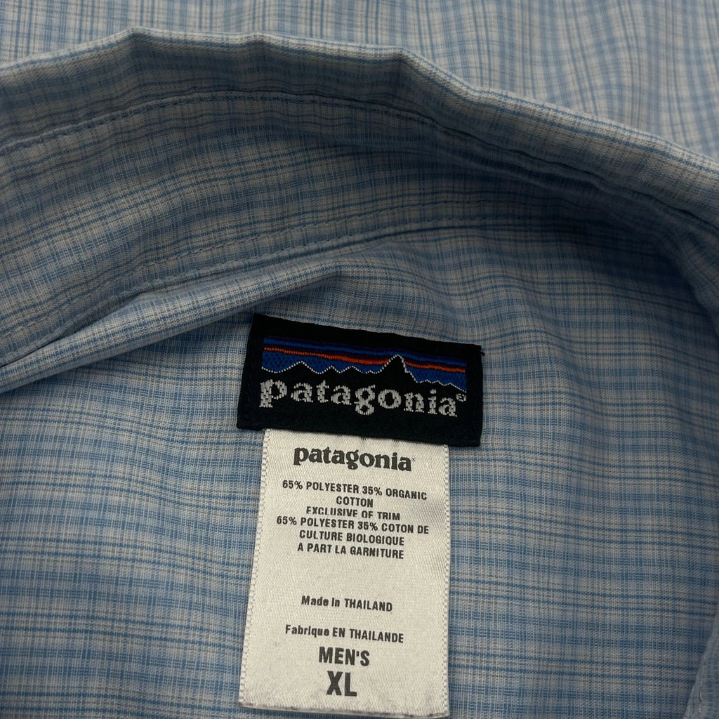 Patagonia Checked Shirt - XL Blue Polyester Blend - Image 3