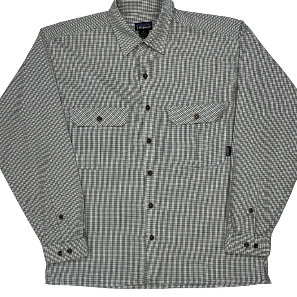 Patagonia Checked Shirt - Medium Grey Cotton - Image 4