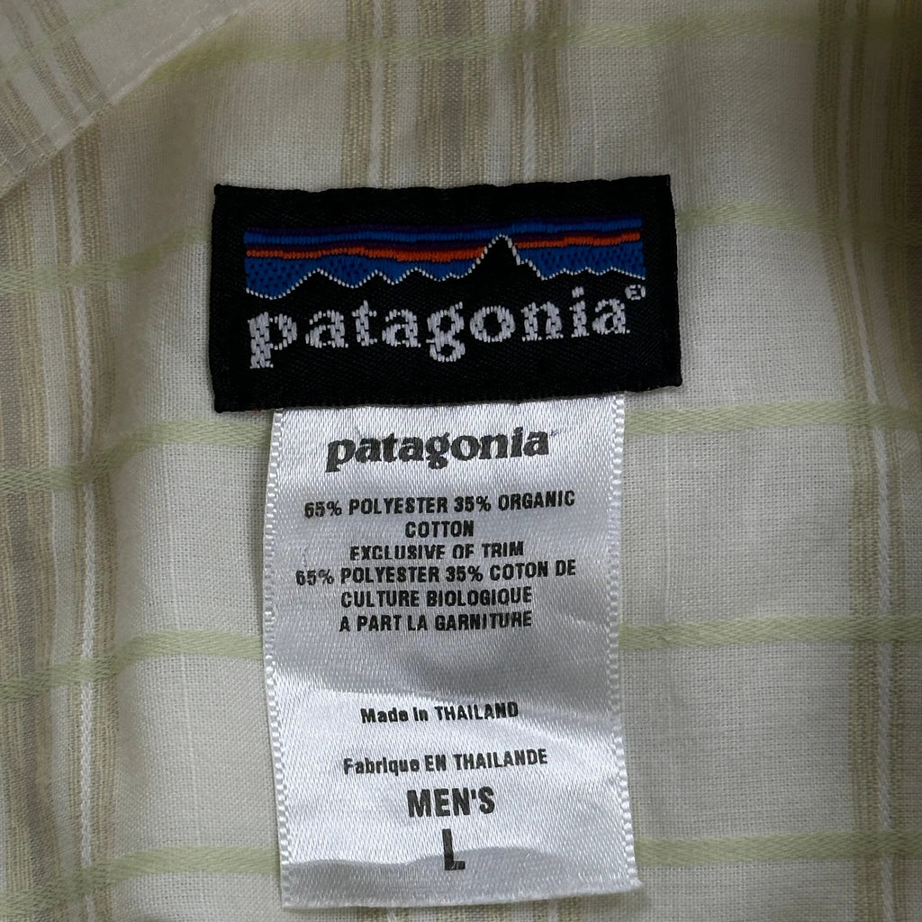 Patagonia Checked Short Sleeve Shirt - Large Beige Polyester Blend - Image 3
