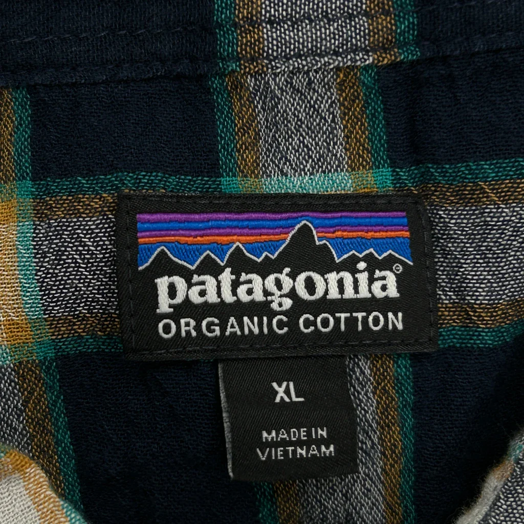 Patagonia Checked Short Sleeve Shirt - XL Blue Cotton - Image 3