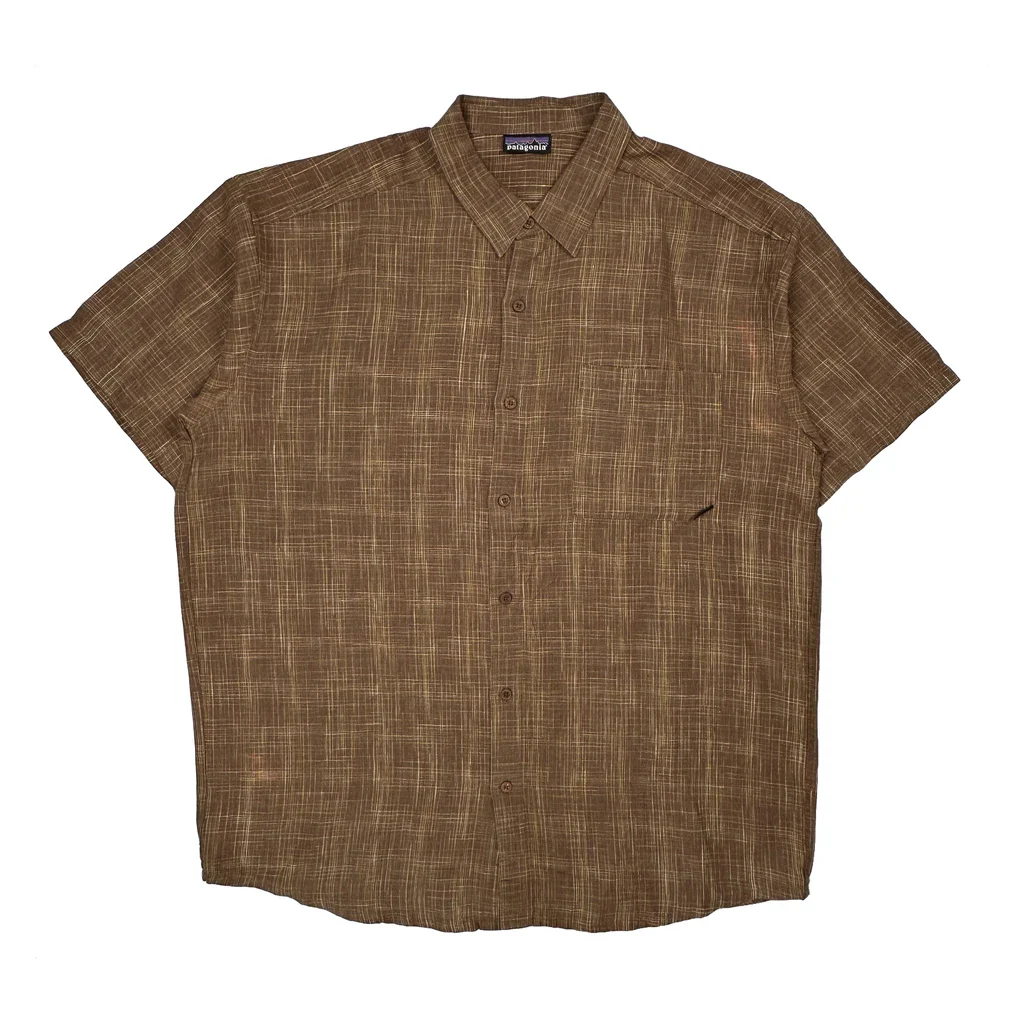 Patagonia Short Sleeve Shirt - XL Brown Linen