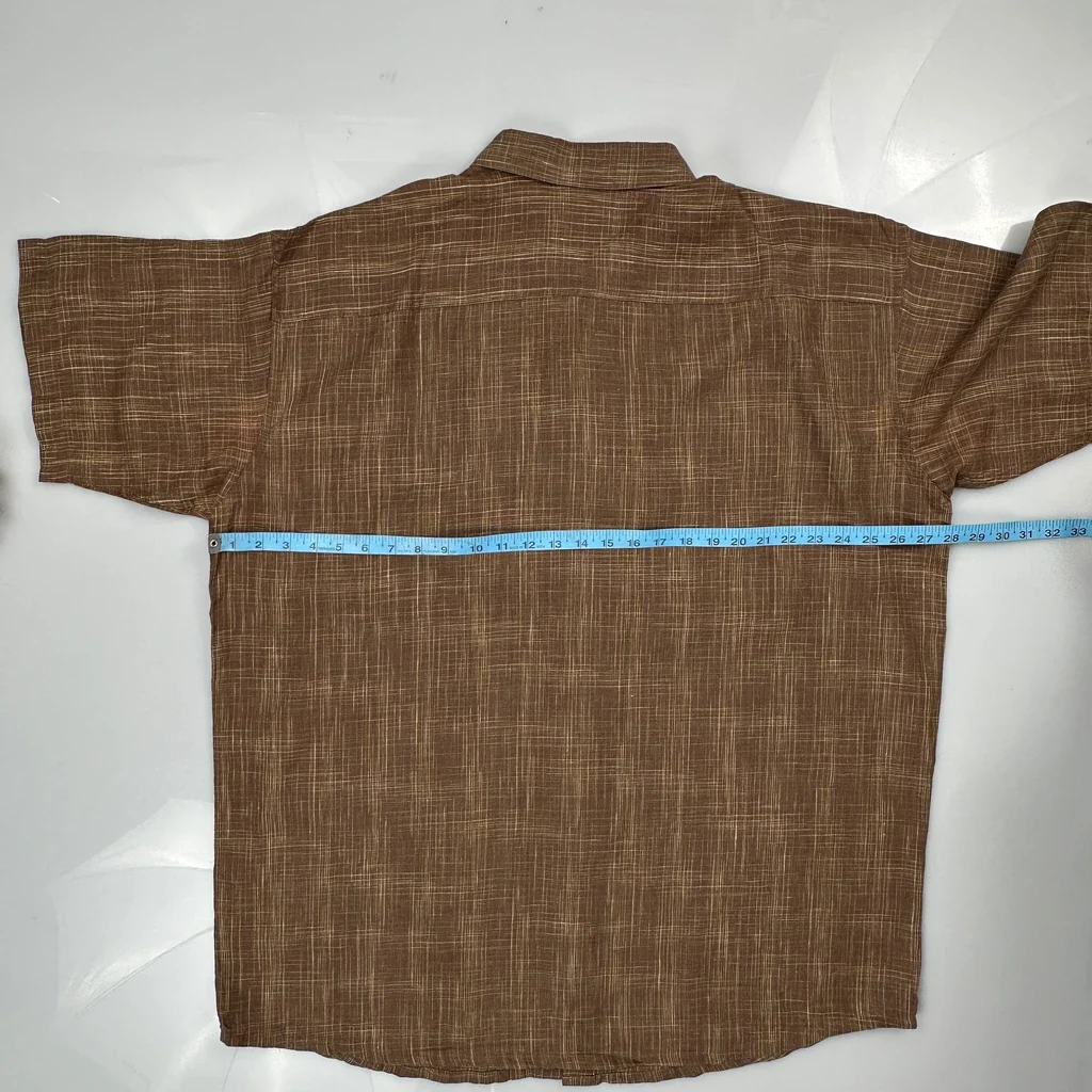 Patagonia Short Sleeve Shirt - XL Brown Linen - Image 3