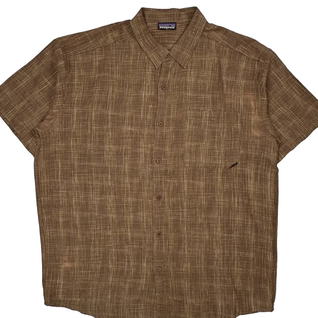 Patagonia Short Sleeve Shirt - XL Brown Linen - Image 5