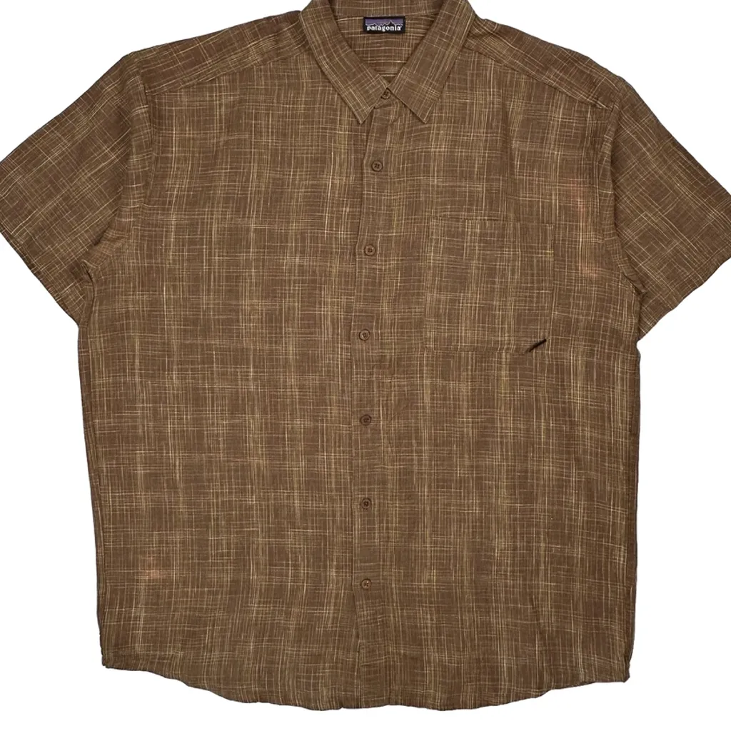 Patagonia Short Sleeve Shirt - XL Brown Linen - Image 6