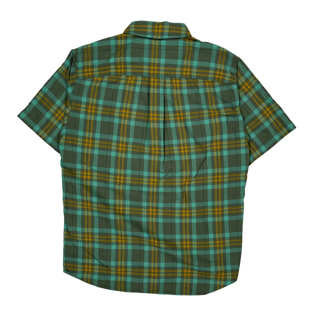 Patagonia Checked Short Sleeve Shirt - Small Green Polyester - Image 2