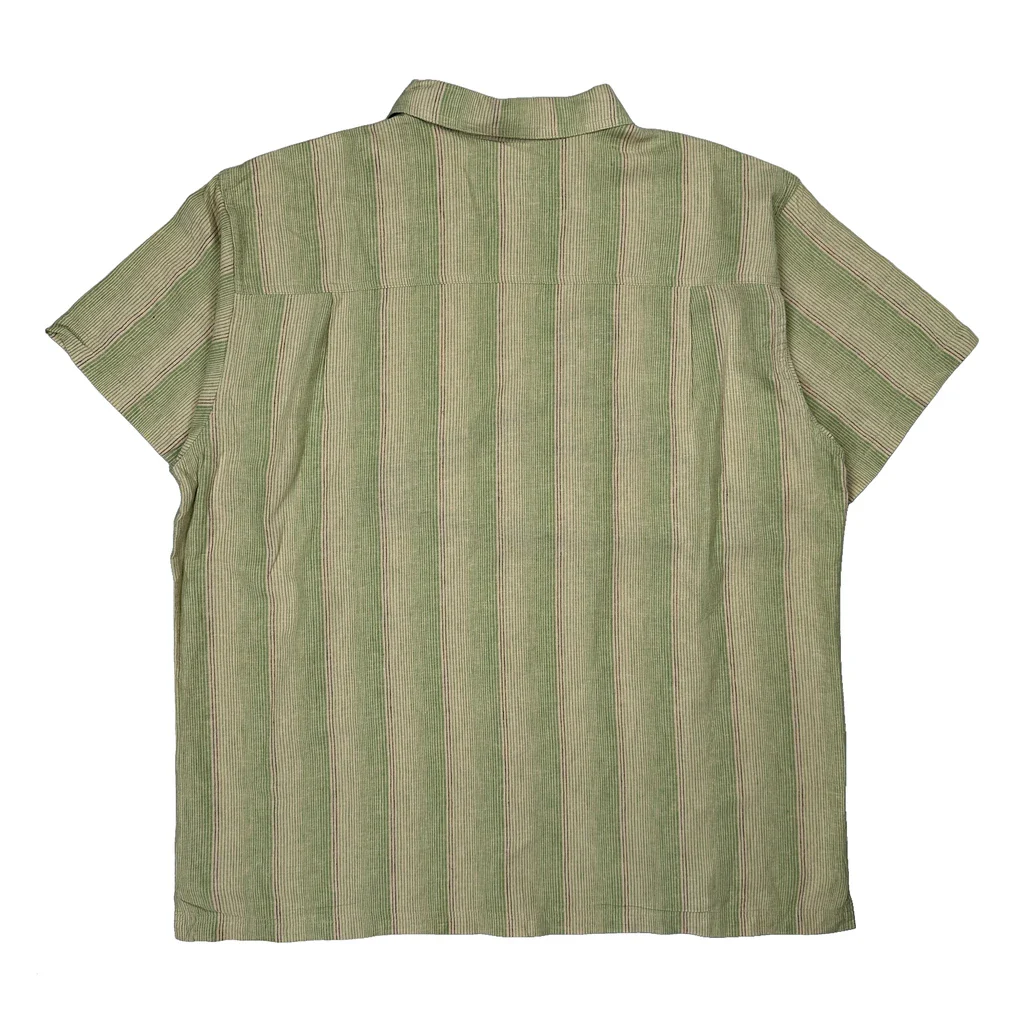 Patagonia Striped Short Sleeve Shirt - XL Green Cotton - Image 2