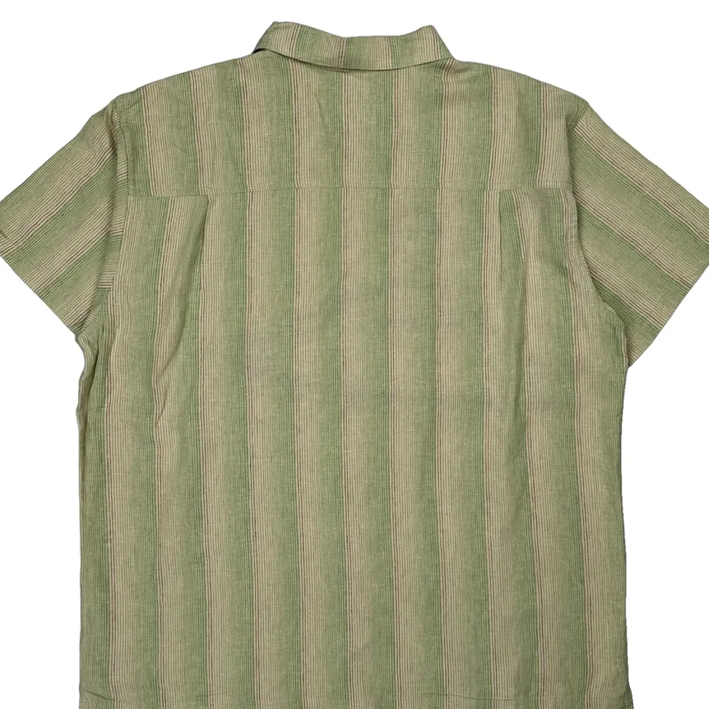 Patagonia Striped Short Sleeve Shirt - XL Green Cotton - Image 7