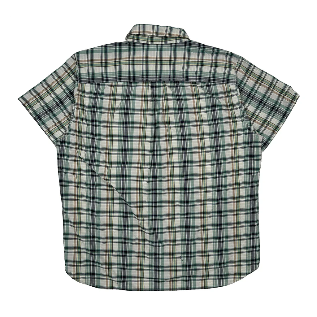 Patagonia Checked Short Sleeve Shirt - XL Green Nylon Blend - Image 2