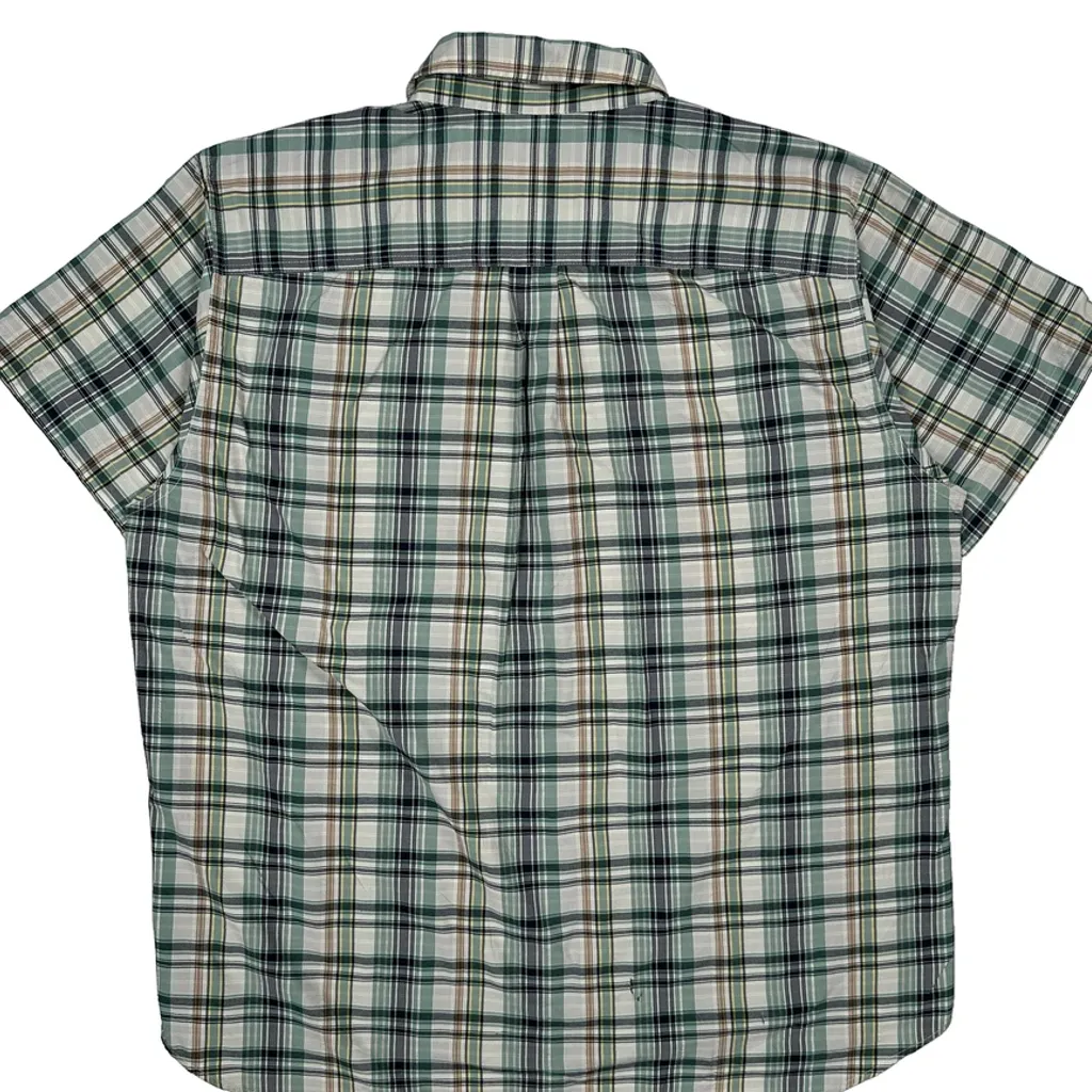 Patagonia Checked Short Sleeve Shirt - XL Green Nylon Blend - Image 6