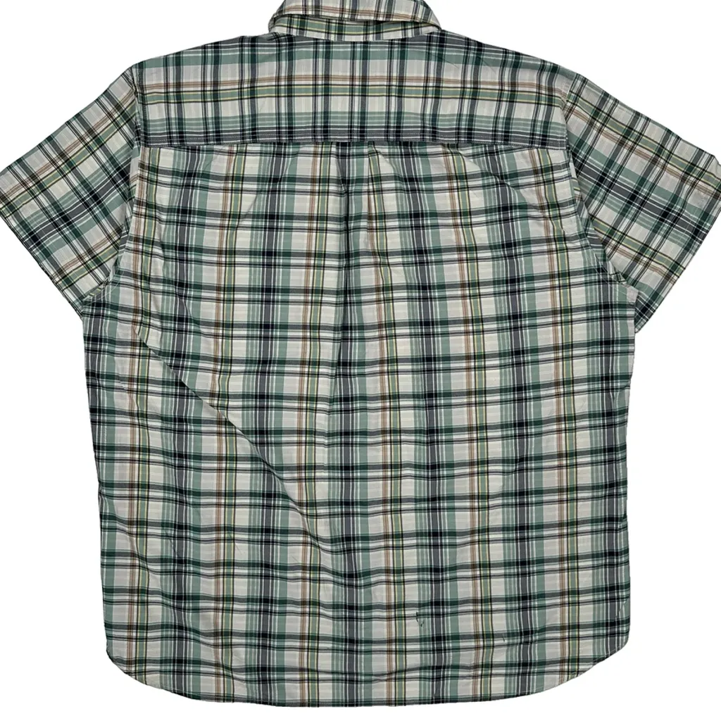 Patagonia Checked Short Sleeve Shirt - XL Green Nylon Blend - Image 7