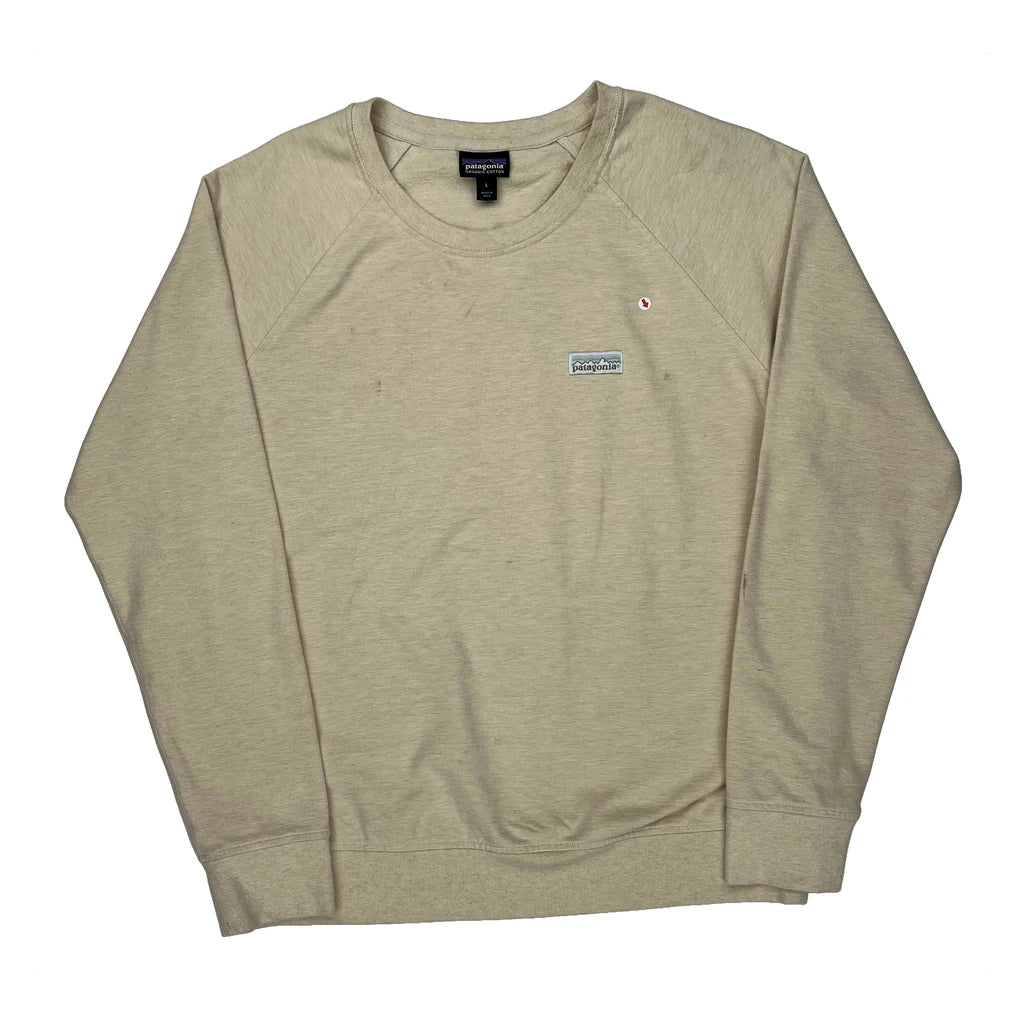 Patagonia Sweatshirt - Large Beige Cotton