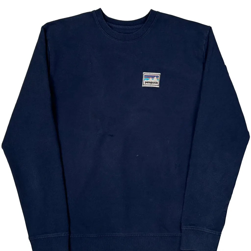 Patagonia Sweatshirt - Large Navy Cotton - Image 4