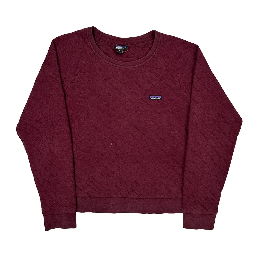 Patagonia Quilted Sweatshirt - XL Burgundy Cotton