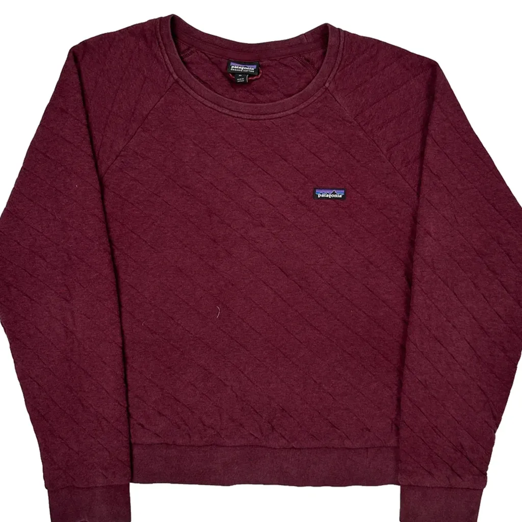 Patagonia Quilted Sweatshirt - XL Burgundy Cotton - Image 4