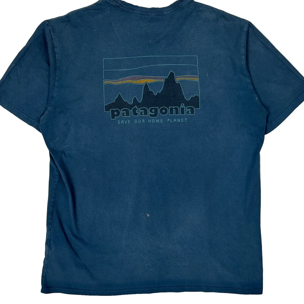Patagonia Graphic T-Shirt - Large Blue Cotton - Image 7