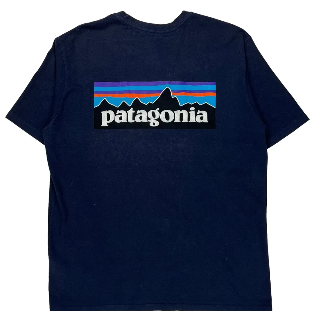 Patagonia Graphic T-Shirt - Medium Blue Cotton - Image 7