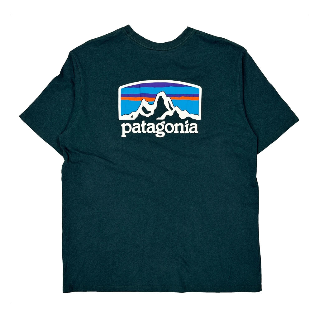 Patagonia T-Shirt - Medium Green Cotton Blend - Image 2