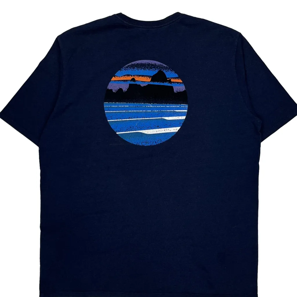 Patagonia Graphic T-Shirt - Large Navy Cotton - Image 7