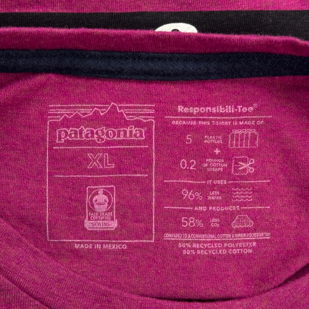 Patagonia Graphic T-Shirt - XL Purple Cotton - Image 3