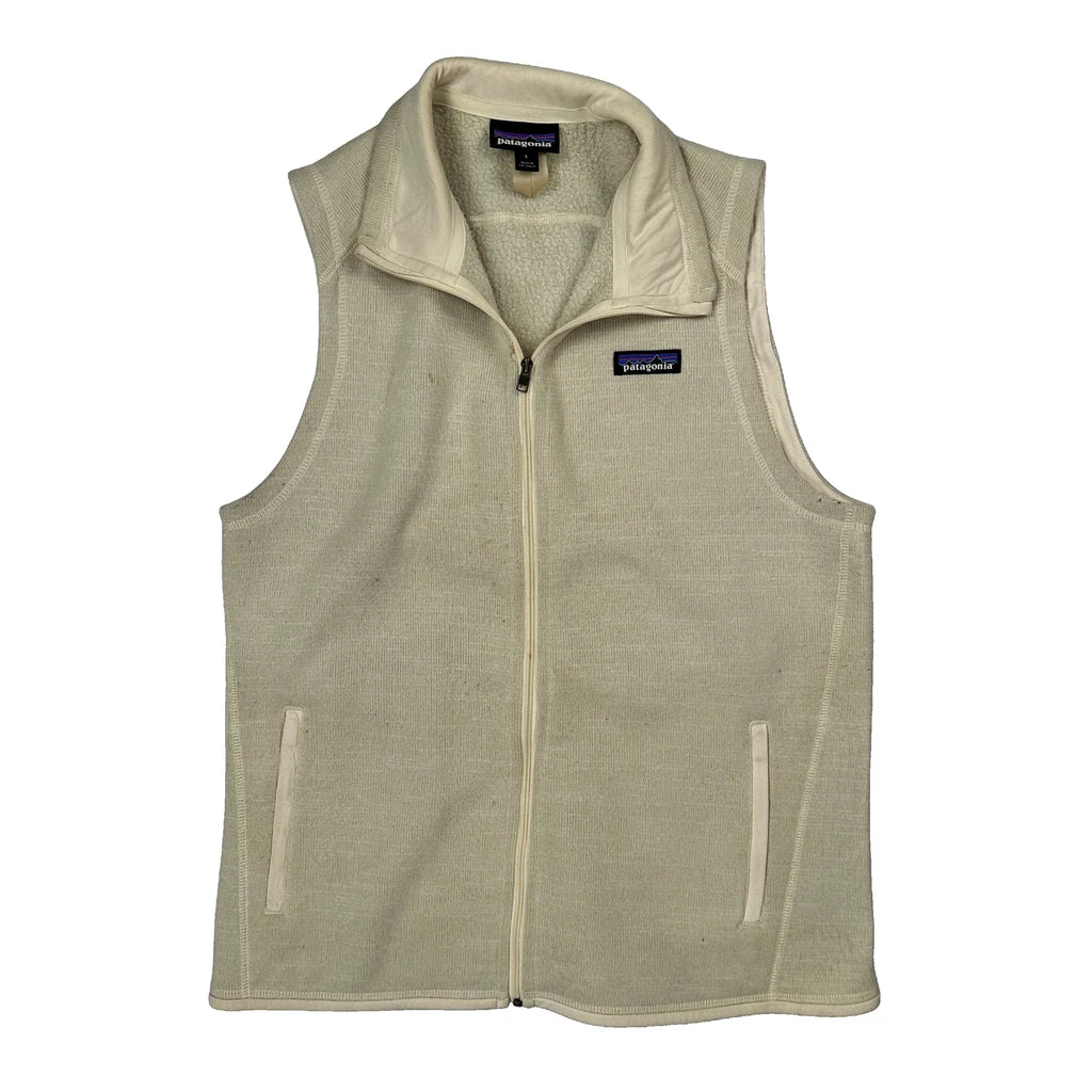 Patagonia Fleece Vest - Large Cream Polyester