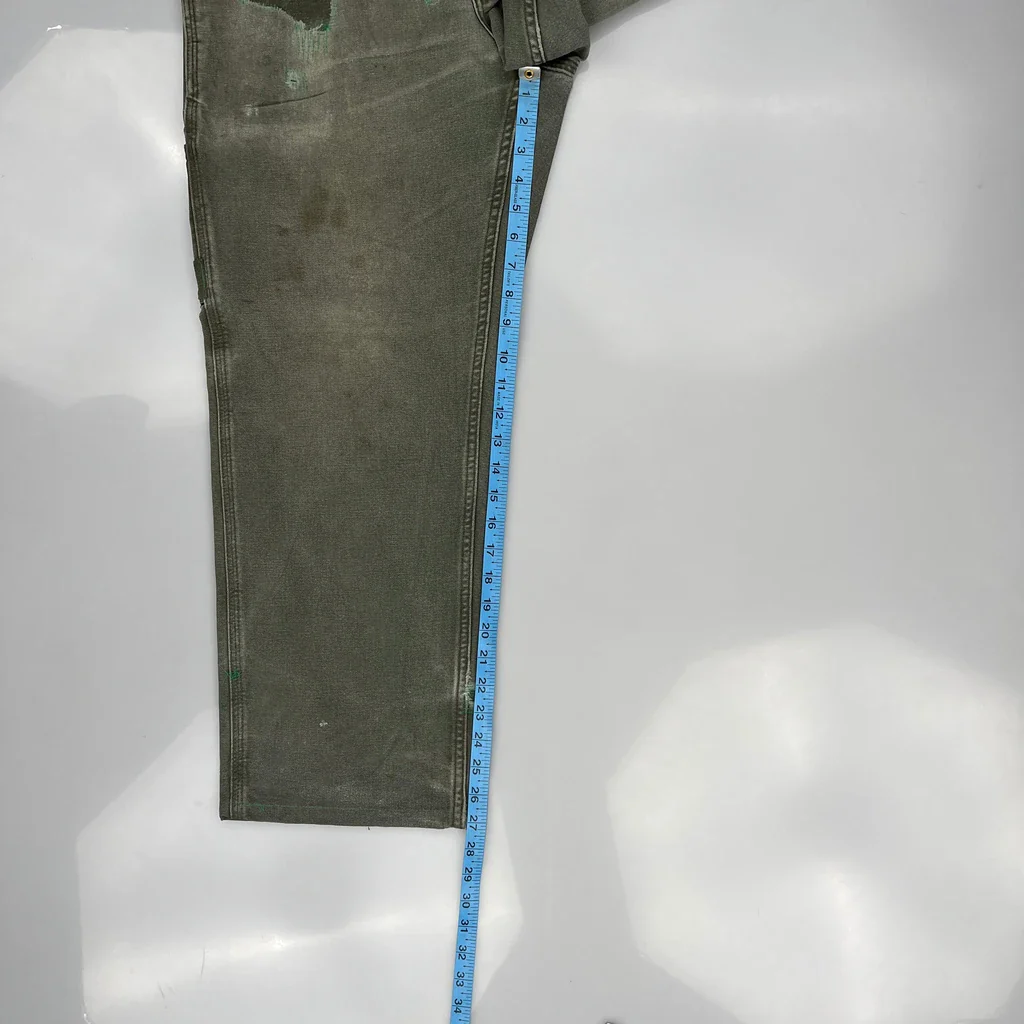 Patched Carhartt Visible Repair Shashiko Carpenter Trousers - 30W 27L Grey Cotton - Image 5