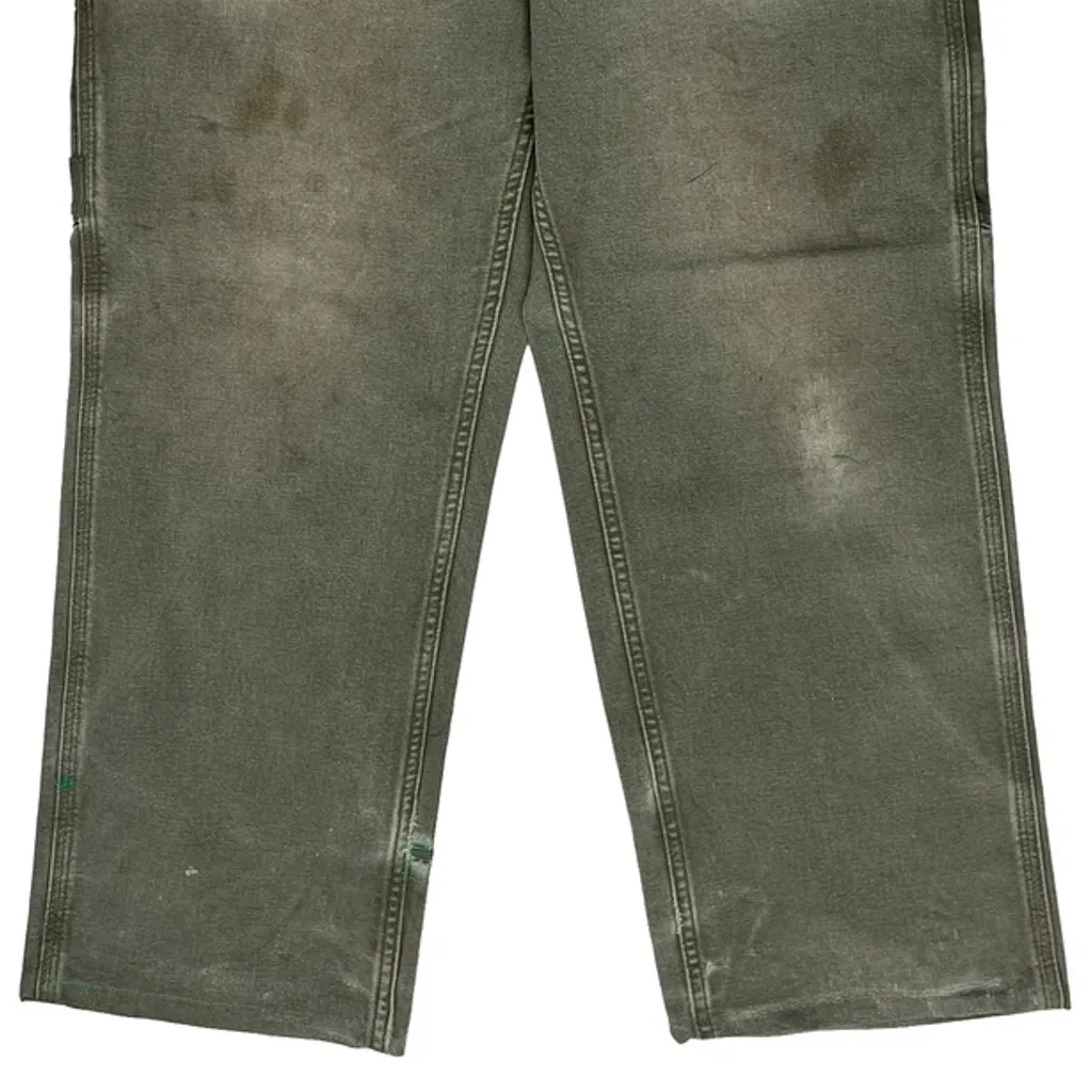Patched Carhartt Visible Repair Shashiko Carpenter Trousers - 30W 27L Grey Cotton - Image 9