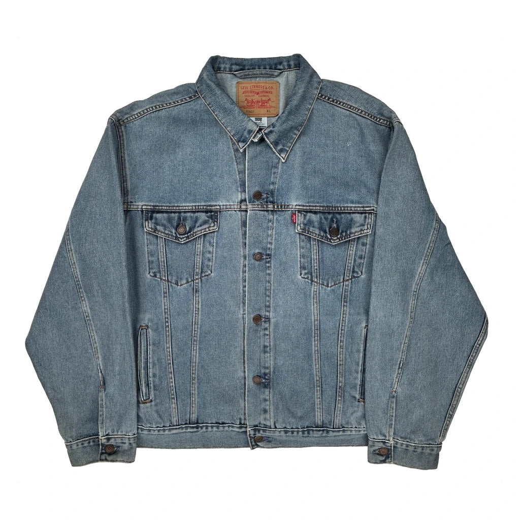 Patched Levis Graphic Denim Jacket - XL Blue Cotton
